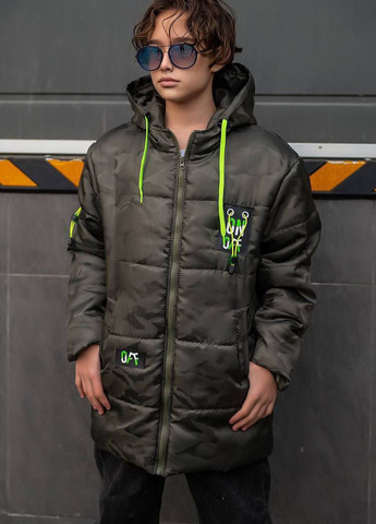 Темно-зелена зимня куртка зимова popluzhnaya