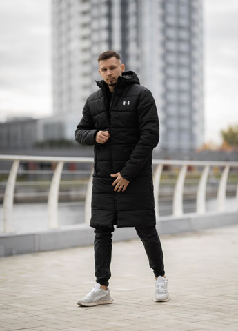 Черная зимняя зимняя мужская куртка No Brand