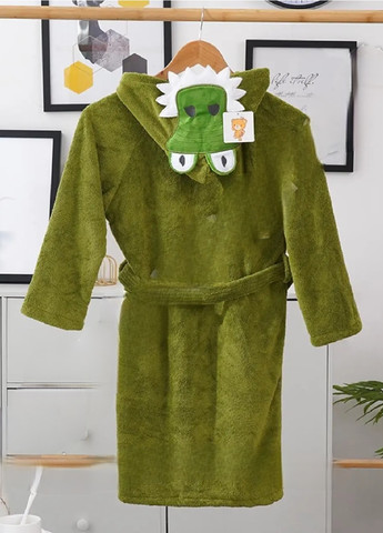 Дитячий банний халат для дітей дівчаток хлопчиків 10-12 років універсальний розмір мікрофібра (475122-Prob) Крокодил зелений Unbranded (262290816)