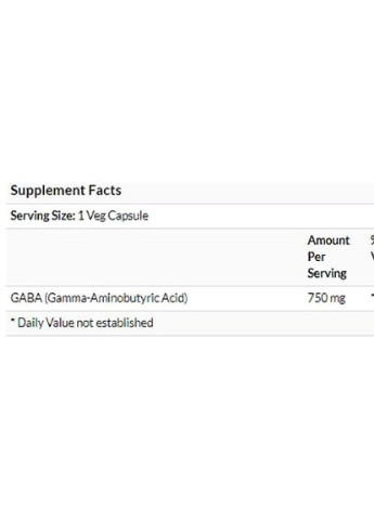 GABA 750 mg 200 Veg Caps NOW-00129 Now Foods (256720534)