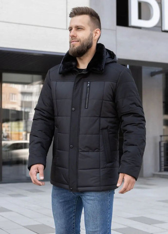 Черная зимняя мужская зимняя куртка большого размера SK