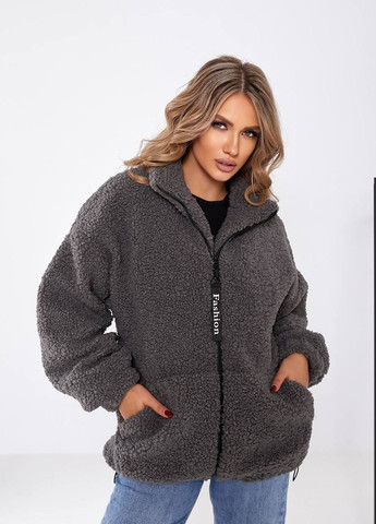 Серая женская куртка барашек цвет серый р.44/50 444646 New Trend