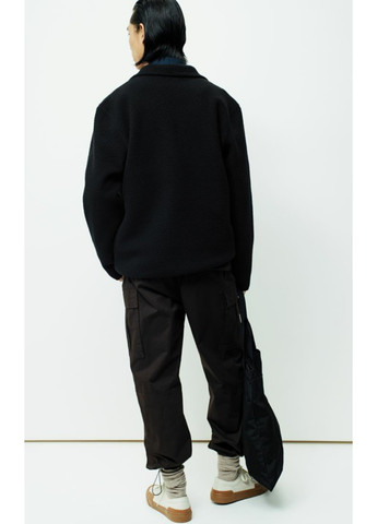 Мужской плюшевый свитшот Regular Fit (56490) S Черный H&M - крой черный повседневный полиэстер - (270827293)