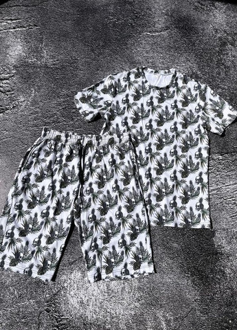 Принтований літній чоловічий костюм футболка шорти No Brand (262089796)