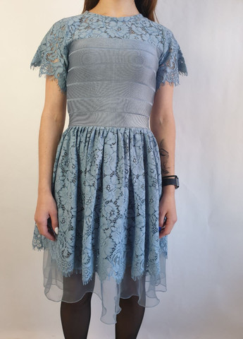 Голубое кэжуал платье French Connection однотонное