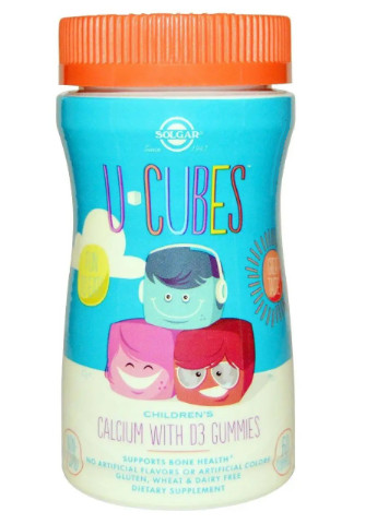 U-Cubes Children's Calcium with D3 Gummies 60 Gummies Solgar (256721547)
