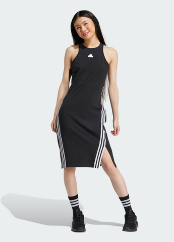 Черное спортивное платье future icons 3-stripes adidas с логотипом