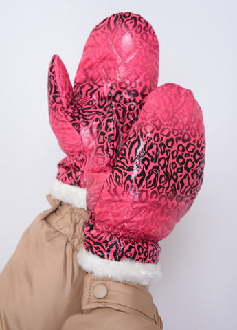 Рукавиці жіночі рожевого кольору з принтом Let's Shop (257287049)