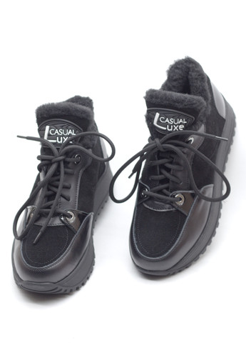 Черные демисезонные кроссовки из натуральной кожи и замши зимние ARietti 2320