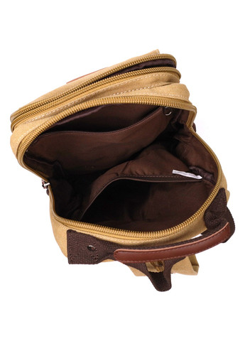 Оригинальный текстильный рюкзак с уплотненной спинкой и отделением для планшета 22171 Песочный Vintage (267925285)