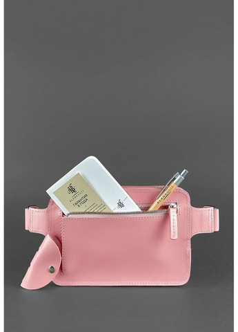 Женская кожаная поясная сумка Dropbag Mini розовая BN-BAG-6-PINK-PEACH BlankNote (264478355)