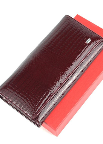 Гаманець жіночий лаковий бордовий з натуральної шкіри класичний шкіряний гаманець на магнітах Balisa (268219310)