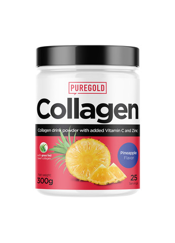 Бичачий Колаген з Вітаміном С та Цинком Collagen - 300г Pure Gold Protein (269713083)