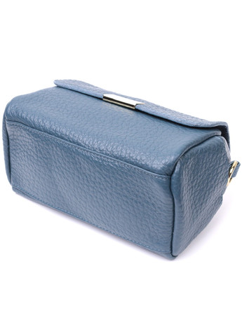 Отличная кожаная женская сумка с оригинальной плечевой лямкой 22402 Синяя Vintage (276461681)