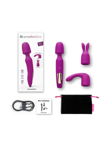 Вибромассажер с двумя насадками R-EVOLUTION SWEET ORCHID, гибкая головка Love To Love (259790572)