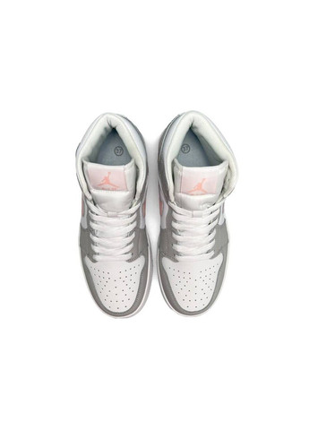 Серые демисезонные кроссовки женские, вьетнам Nike Air Jordan 1 Retro HD White Gray Pink