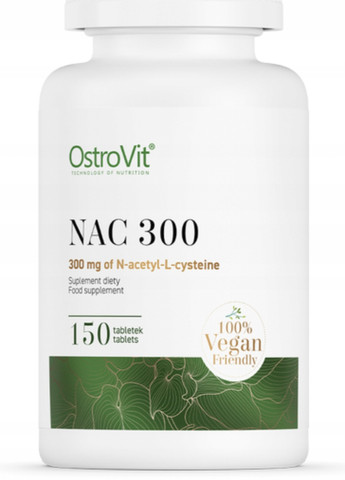 Ацетилцистеин NAC 300 mg 150tabl Ostrovit (259787278)