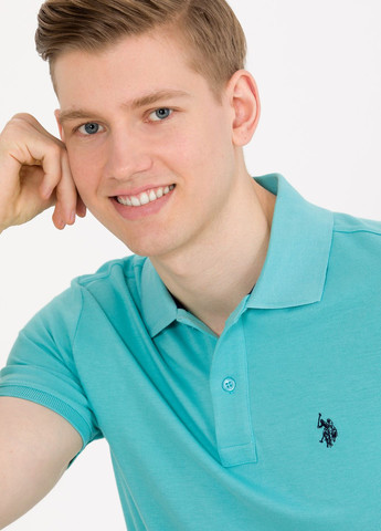 Мятная футболка-футболка поло мужское для мужчин U.S. Polo Assn.