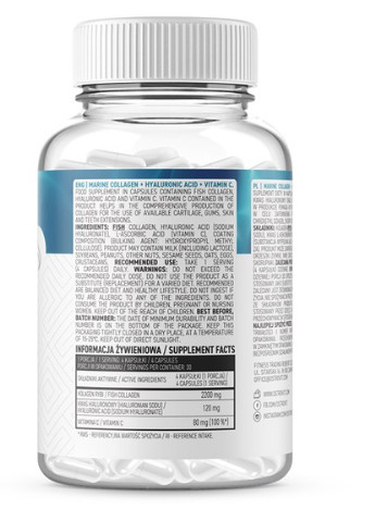 Marine Collagen + Hyaluronic Acid + Vitamin C 120 Caps Ostrovit (256720642)