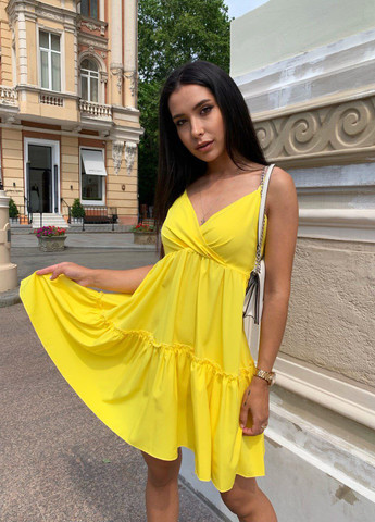 Желтое повседневный платье  сарафан LeVi