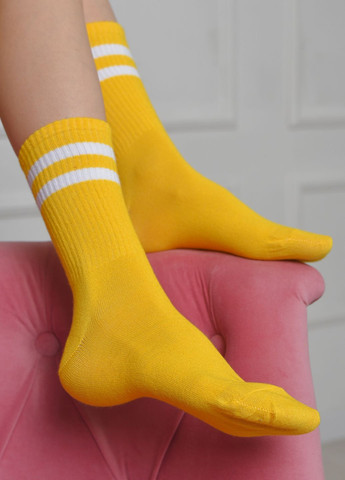 Шкарпетки жіночі високі жовтого кольору розмір 36-40 Let's Shop (273176780)