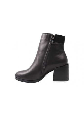 Чорні черевики жіночі з натуральної шкіри, на великому каблуці, колір чорний, україна Angels 107-21DH