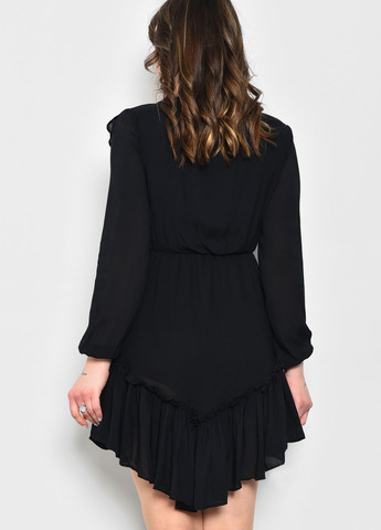 Чорна кежуал сукня жіноча чорного кольору однотонна балон Let's Shop однотонна