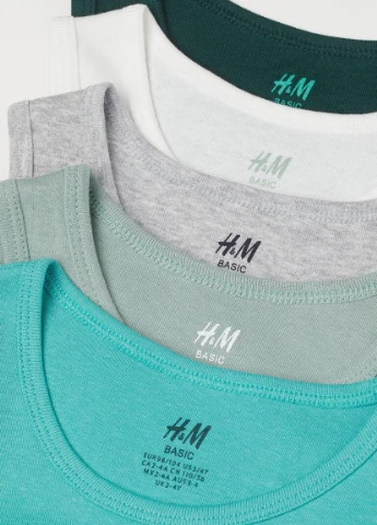 Майка,зелений-сірий-білий, Basic H&M (260359104)
