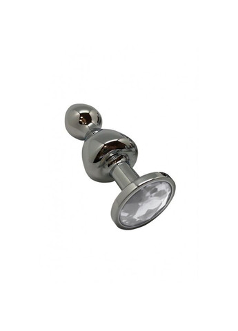 Металлическая анальна пробка Lollypop Double Ball Metal Plug S, диаметр 2,8 см, длина 8,5 см Wooomy (269007189)