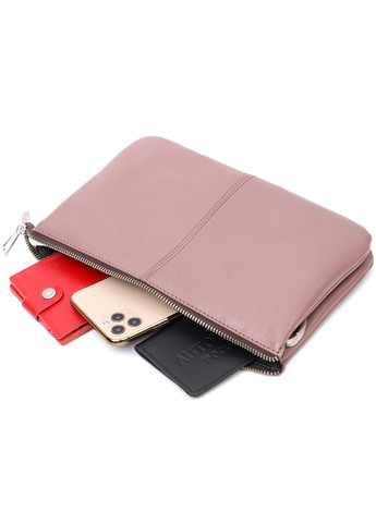 Красивий жіночий клатч із натуральної шкіри 11634 Пудровий Grande Pelle (267927740)