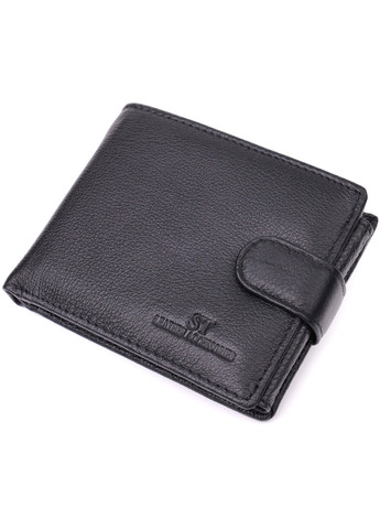 Цікавий гаманець із блоком під документи з натуральної шкіри 22480 Чорний st leather (278001028)