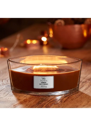 Ароматическая свеча с ароматом табачных листьев и замши Ellipse Humidor 453 г WoodWick (258333971)