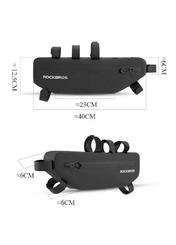 Велосипедная сумка велосумка водонепроницаемая компактная для крепления под раму 40х6х12,5 см (475031-Prob) Черная Unbranded (260816494)