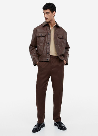 Темно-коричневые повседневный демисезонные брюки H&M