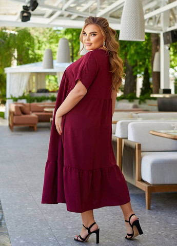 Бордовое женское платье свободного кроя цвет бордо 434417 New Trend