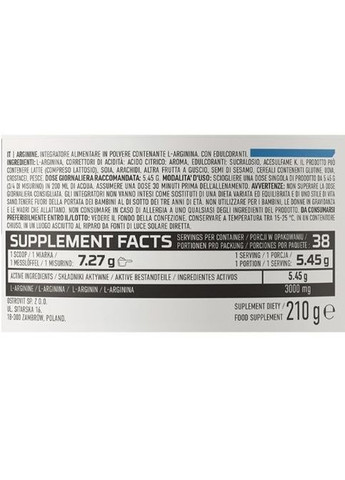 Arginine 210 g /42 servings/ Orange Ostrovit (267150569)