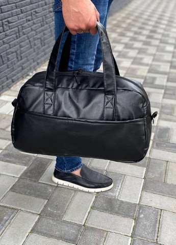 Спортивная дорожная универсальная повседневная сумка эко кожа черная Medium Jupiter No Brand (258290294)