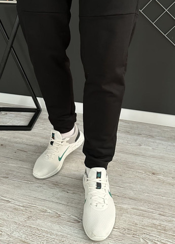 Демісезонні штани чорні з лого Adidas білий лого (двонитка) Vakko (260816550)