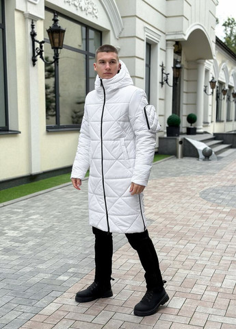 Белая зимняя куртка-пальто zmist белый Pobedov