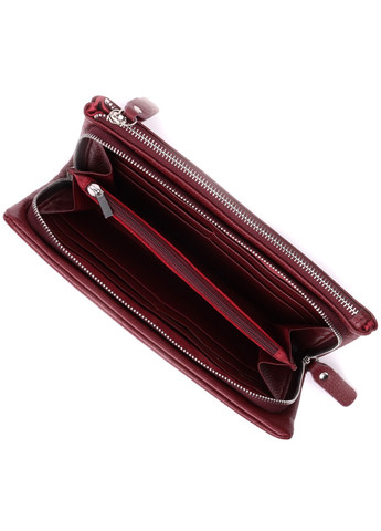 Добротный женский кошелек-клатч с двумя молниями из натуральной кожи 22528 Бордовый st leather (277980433)