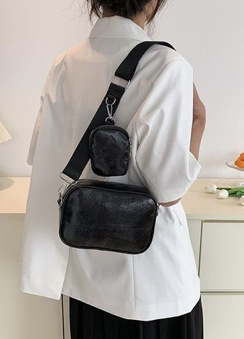 Жіноча класична сумка 9137 крос-боді через плече чорна No Brand (276253780)