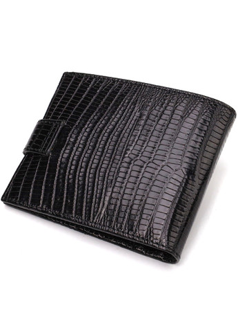 Цікавий чоловічий гаманець із натуральної фактурної шкіри 21789 Чорний Canpellini (259873962)