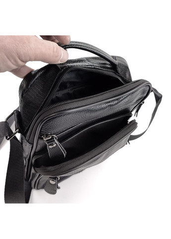 Шкіряна сумка чоловіча з ручкою для носіння в руці KO-021-1 18x22x7-9 Чорна JZ (259578277)