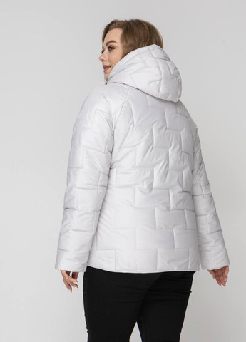 Білосніжна демісезонна весняна жіноча куртка великого розміру SK