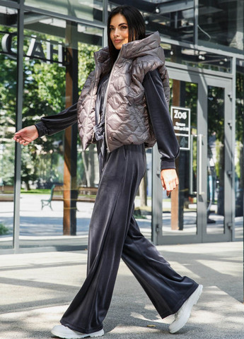 Модна укорочена жилетка на блискавці Jadone Fashion (261033301)