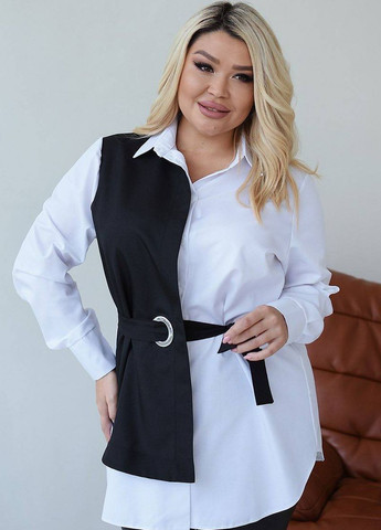Чорно-біла демісезонна блузка Украина Your style
