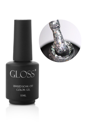 Гель-лак GLOSS 420 (серебристый с голографическими блестками), 11 мл Gloss Company кристал (269119915)