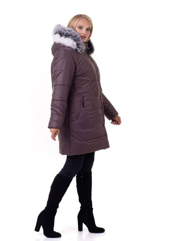 Коричнева зимня зимова жіноча куртка великого розміру SK