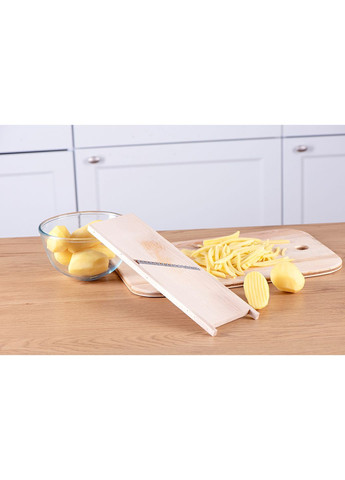 Шинковка деревянная широкая для картошки фри 32х11 см Kitchette (262291060)
