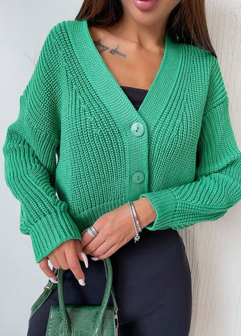 Жіноча кофта на гудзиках кольору зелений р.42/46 441406 New Trend (263133692)